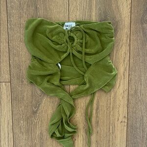 Princess Polly Olive Green Ruched Crop Top